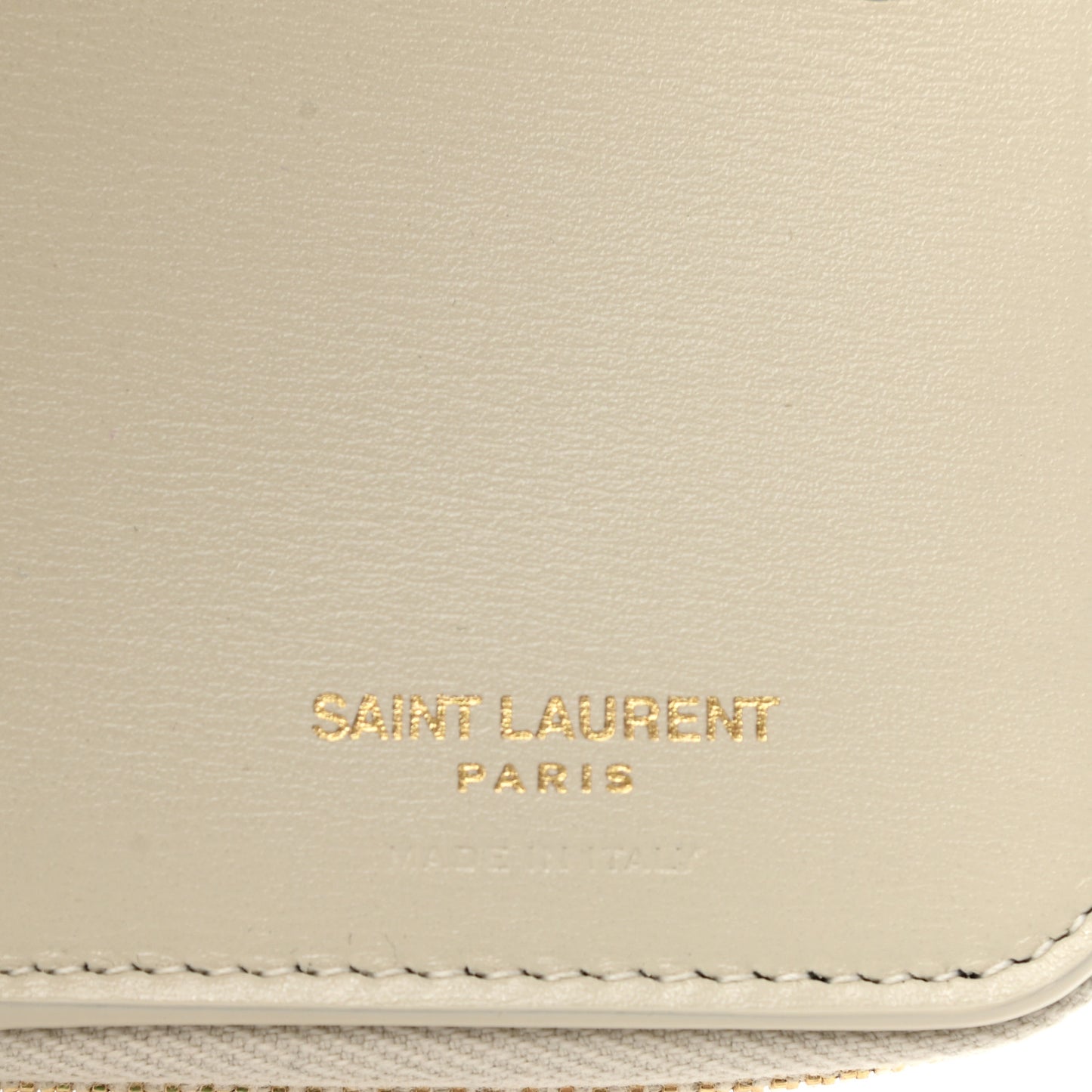 Calfskin Compact Zip Around Wallet Crema Soft