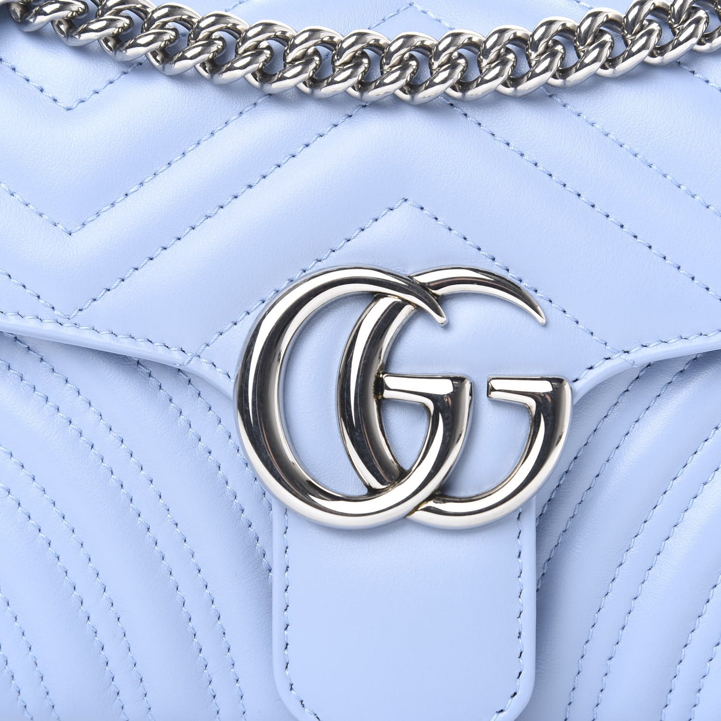 Calfskin Matelasse Small GG Marmont Shoulder Bag Porcelain Light Blue