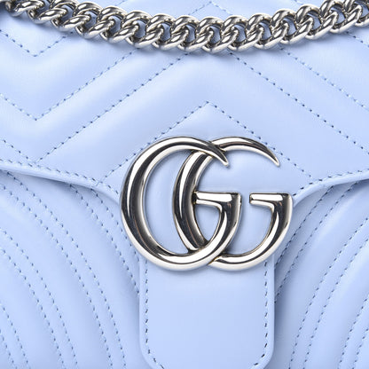 Gucci Calfskin Matelasse Small GG Marmont Shoulder Bag Porcelain Light Blue 12 of 12
