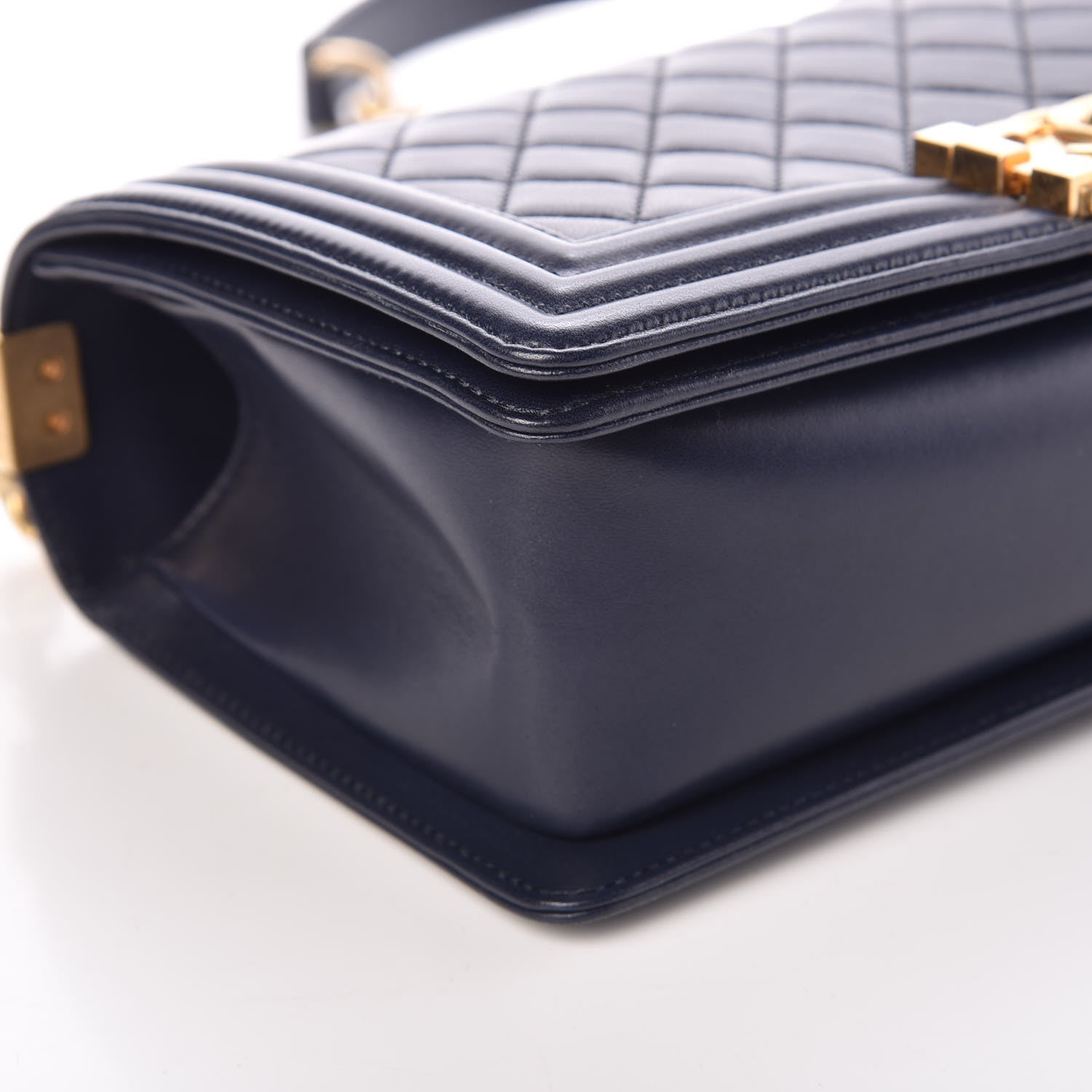 Chanel Lambskin Quilted Medium Boy Flap Dark Navy 8 of 10