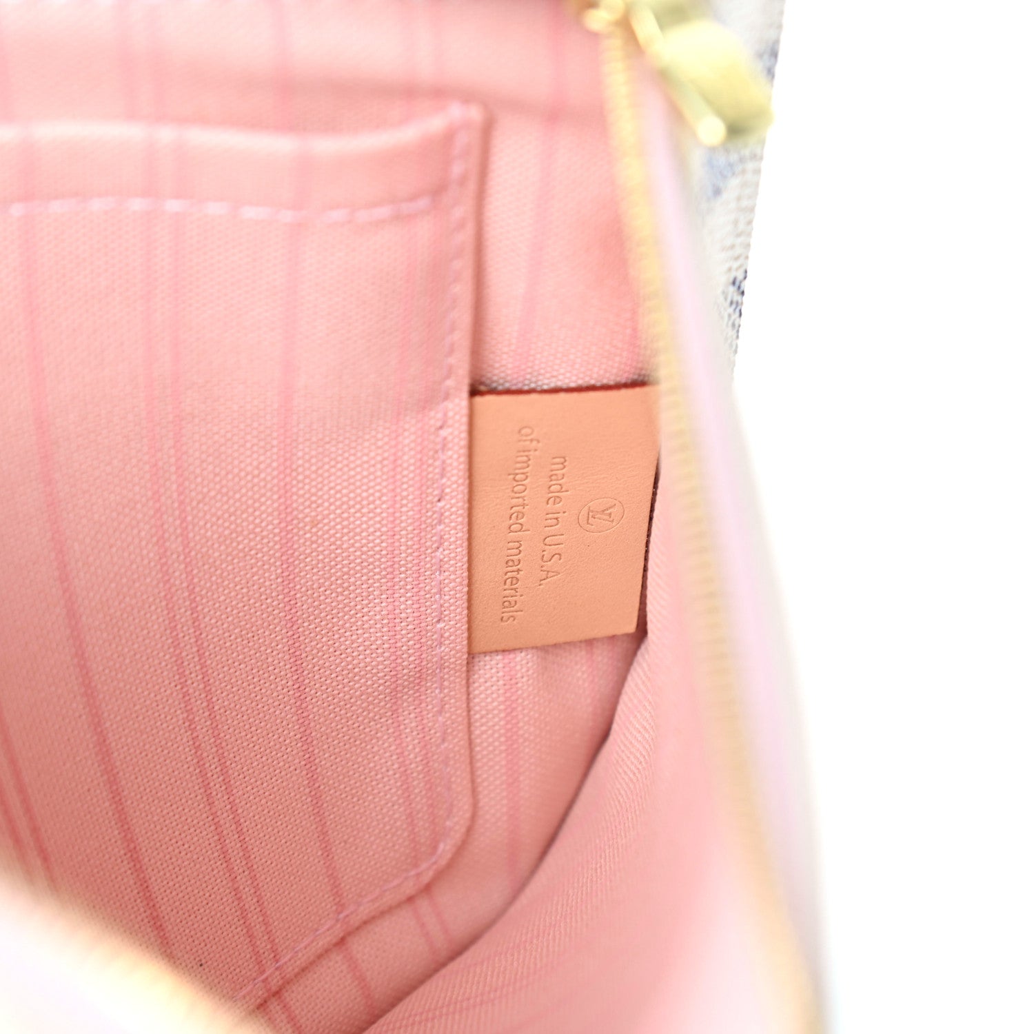 Louis Vuitton Damier Azur Neverfull MM GM Pochette Rose Ballerine 7 of 8