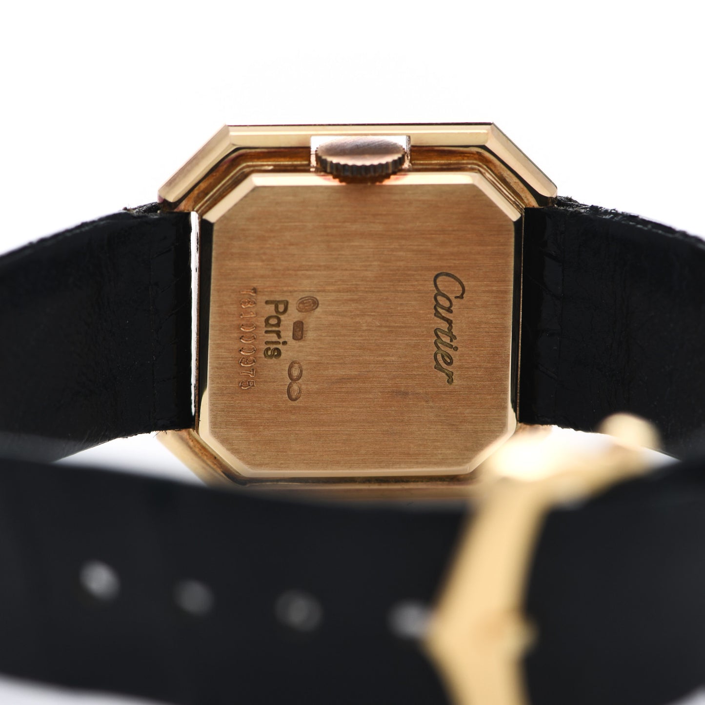 18K Yellow Gold Alligator 24mm Ceinture Octagon Manual Winding Watch
