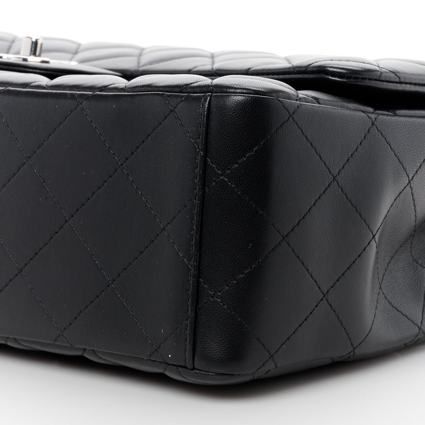 Lambskin Quilted Maxi Double Flap Black