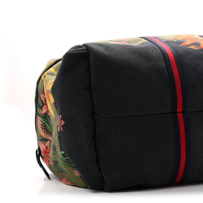 Gucci Canvas Web Floral Animal Large Carry On Duffle Khaki Green Multicolor 8 of 9
