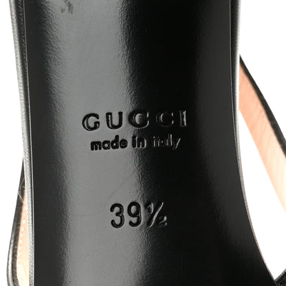 Gucci Malaga Kid Horsebit 45mm Slingback Pumps 39.5 Black 8 of 9