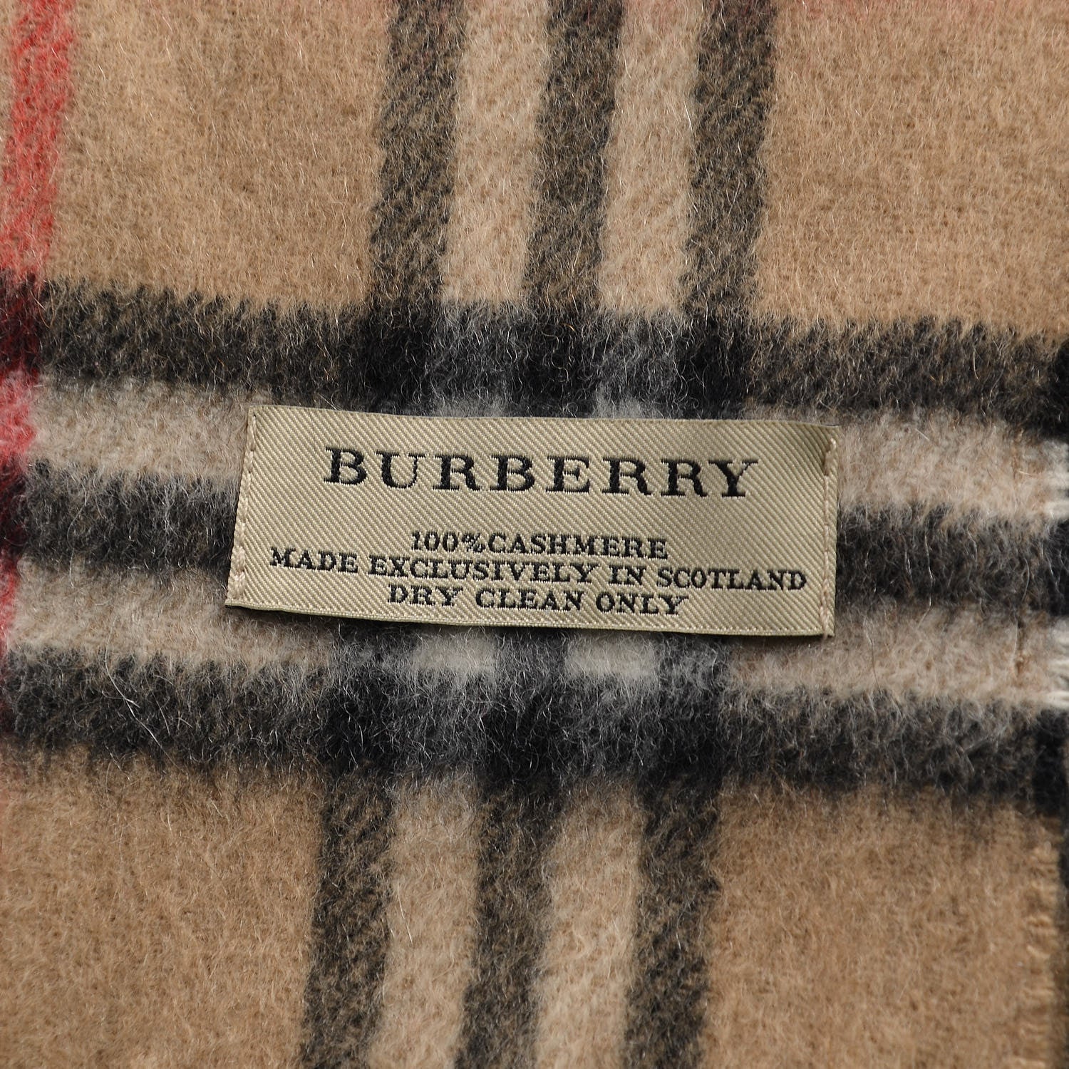 Burberry Cashmere Nova Check Fringe Scarf Camel 4 of 6