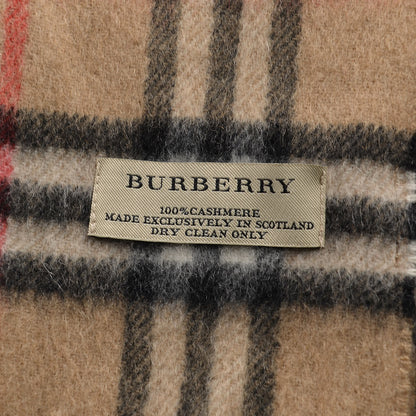 Burberry Cashmere Nova Check Fringe Scarf Camel 4 of 6