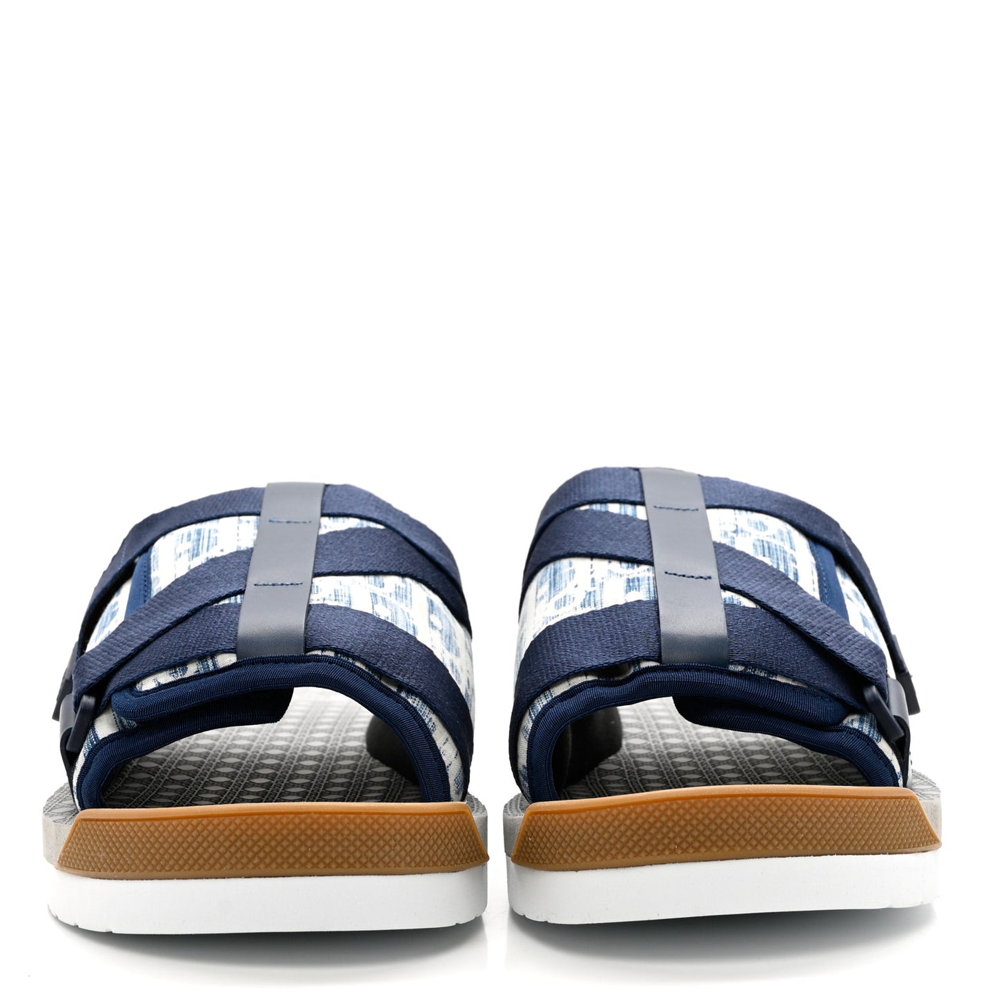 Oblique Jacquard Mens Alpha Sandals 42 Blue Denim