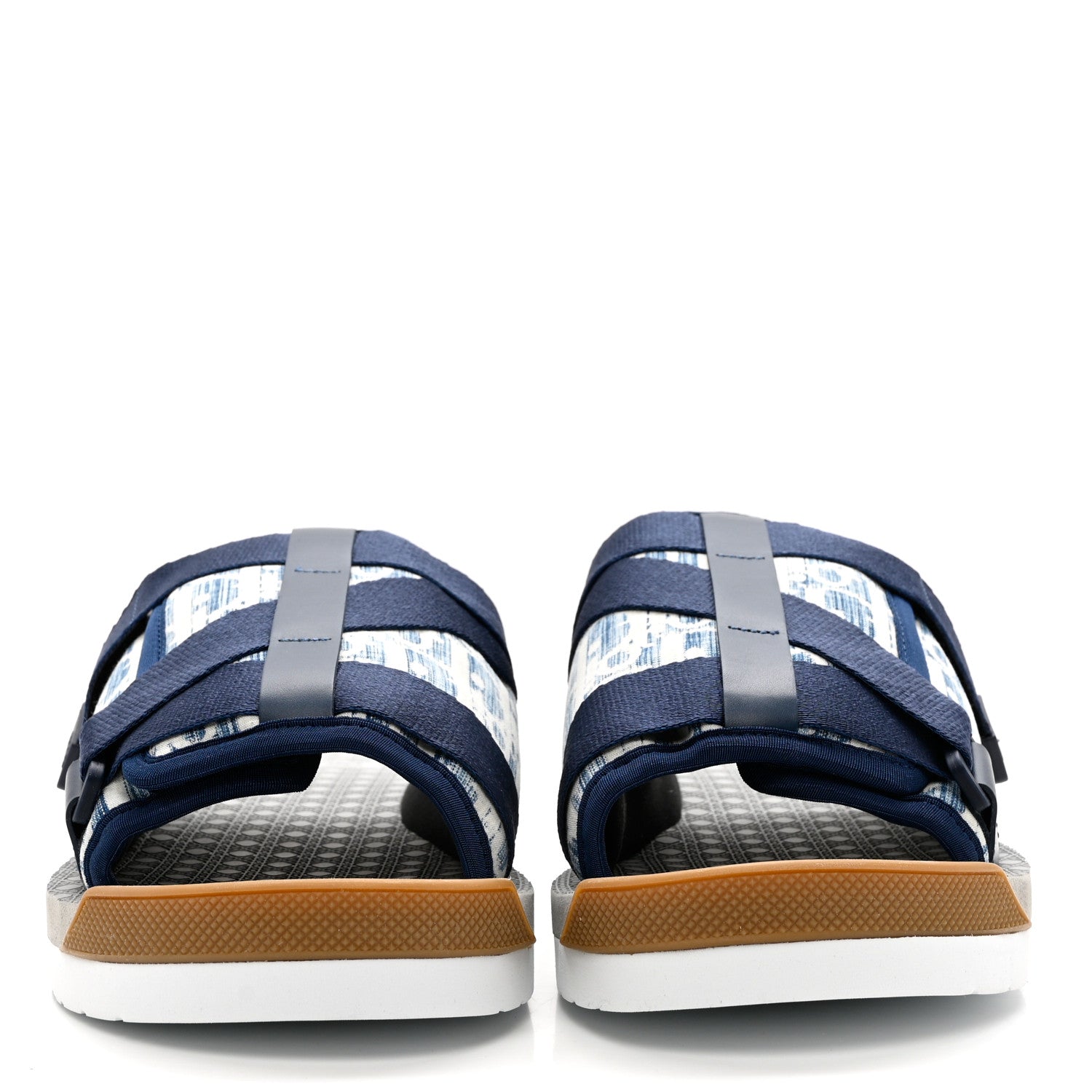 Christian Dior Oblique Jacquard Mens Alpha Sandals 42 Blue Denim 2 of 9