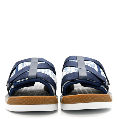 Christian Dior Oblique Jacquard Mens Alpha Sandals 42 Blue Denim 2 of 9