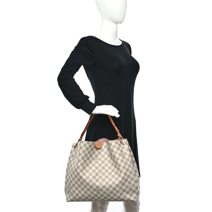 Louis Vuitton Damier Azur Graceful MM Rose Ballerine 2 of 8
