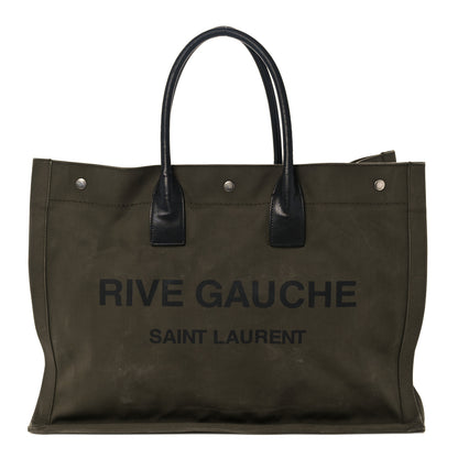 Saint Laurent Linen Calfskin Rive Gauche Tote Khaki 1 of 30