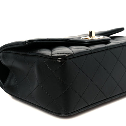 Chanel Lambskin Quilted Mini Top Handle Rectangular Flap Black 10 of 12