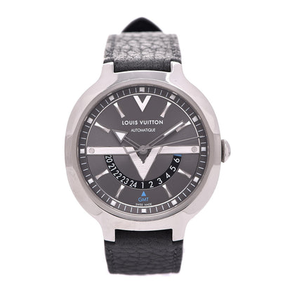 Louis Vuitton Stainless Steel Calfskin 41mm Voyager GMT Automatic Watch Grey 1 of 5