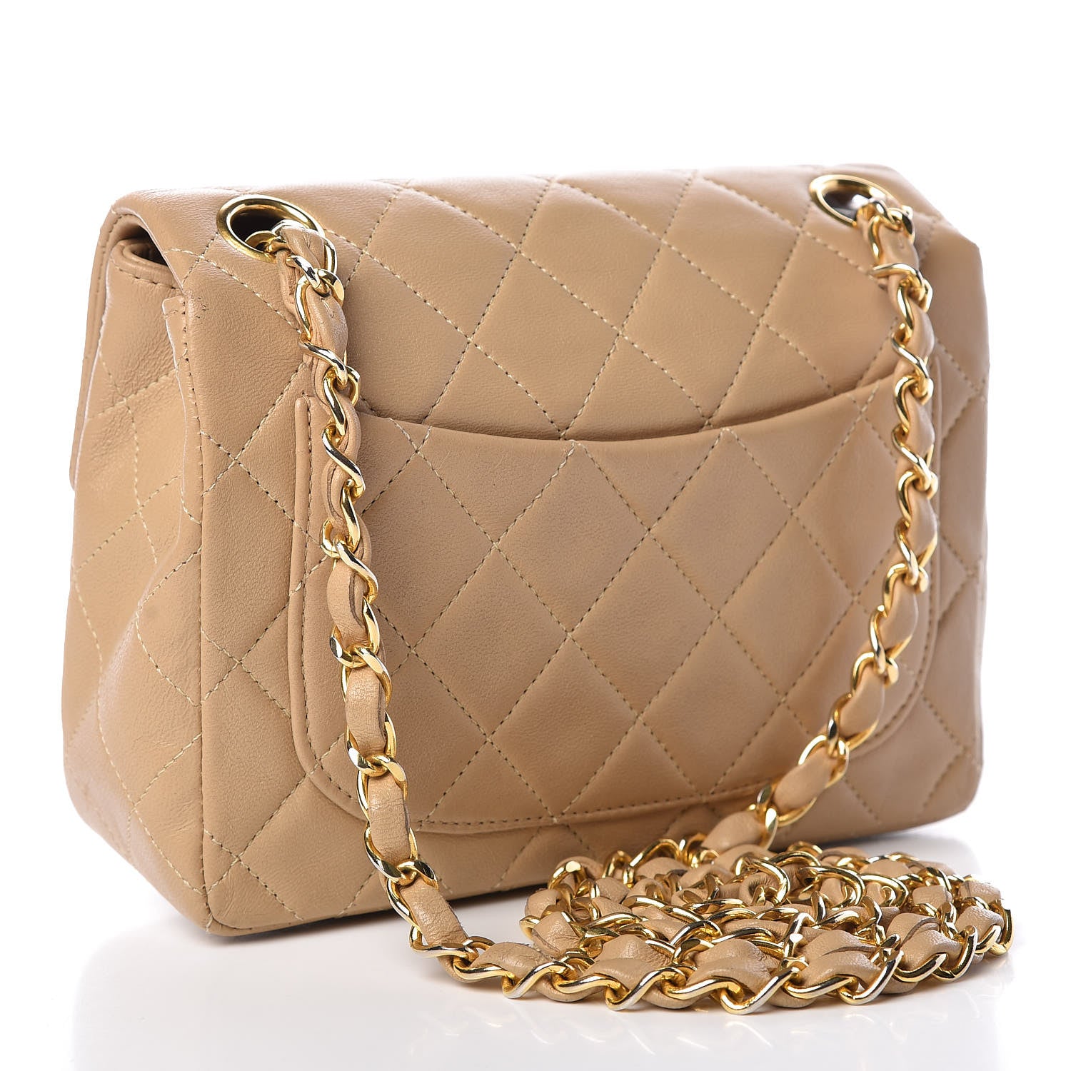 Chanel Lambskin Quilted Mini Square Flap Beige 3 of 15