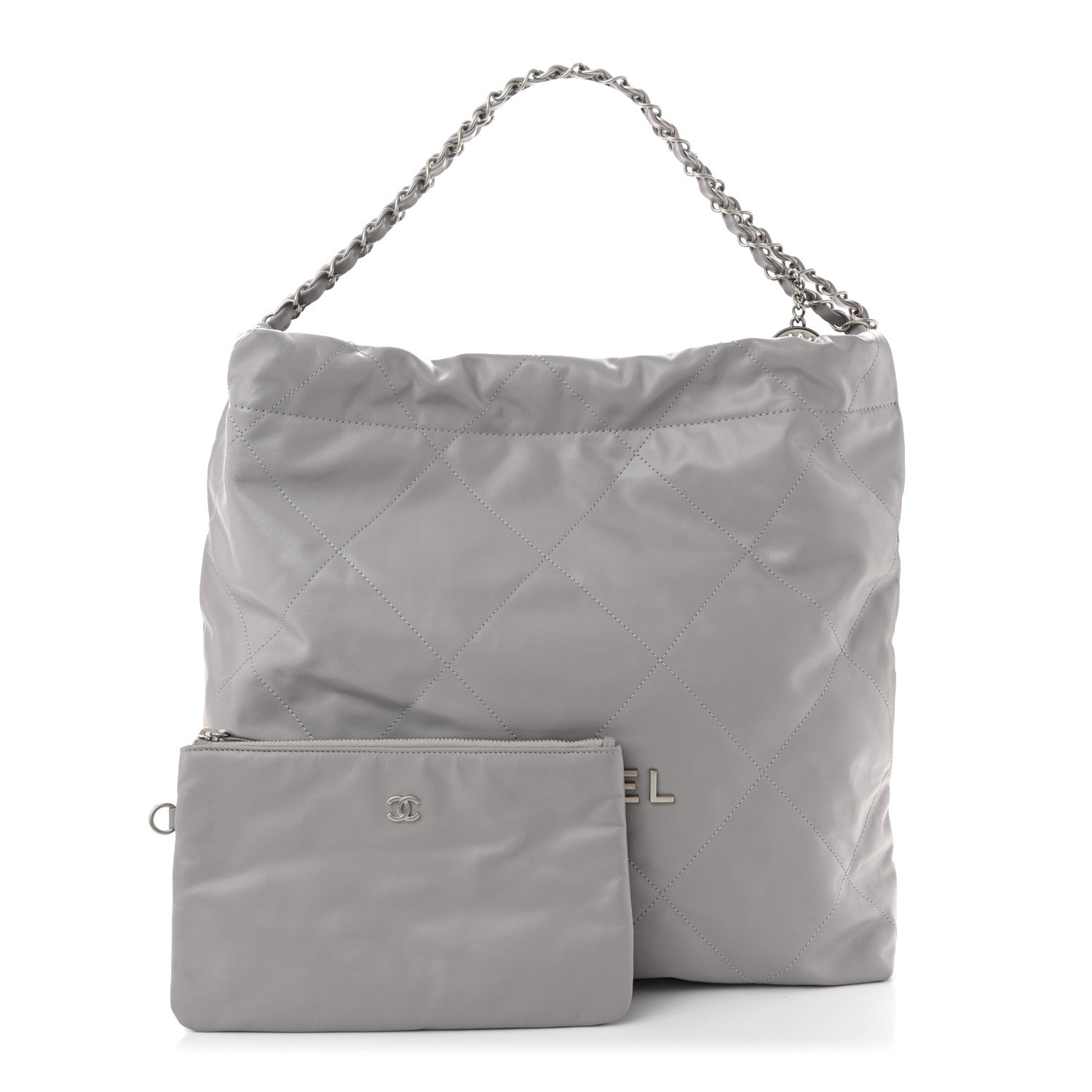 Chanel Shiny Calfskin Quilted Chanel 22 Grey 3 of 11