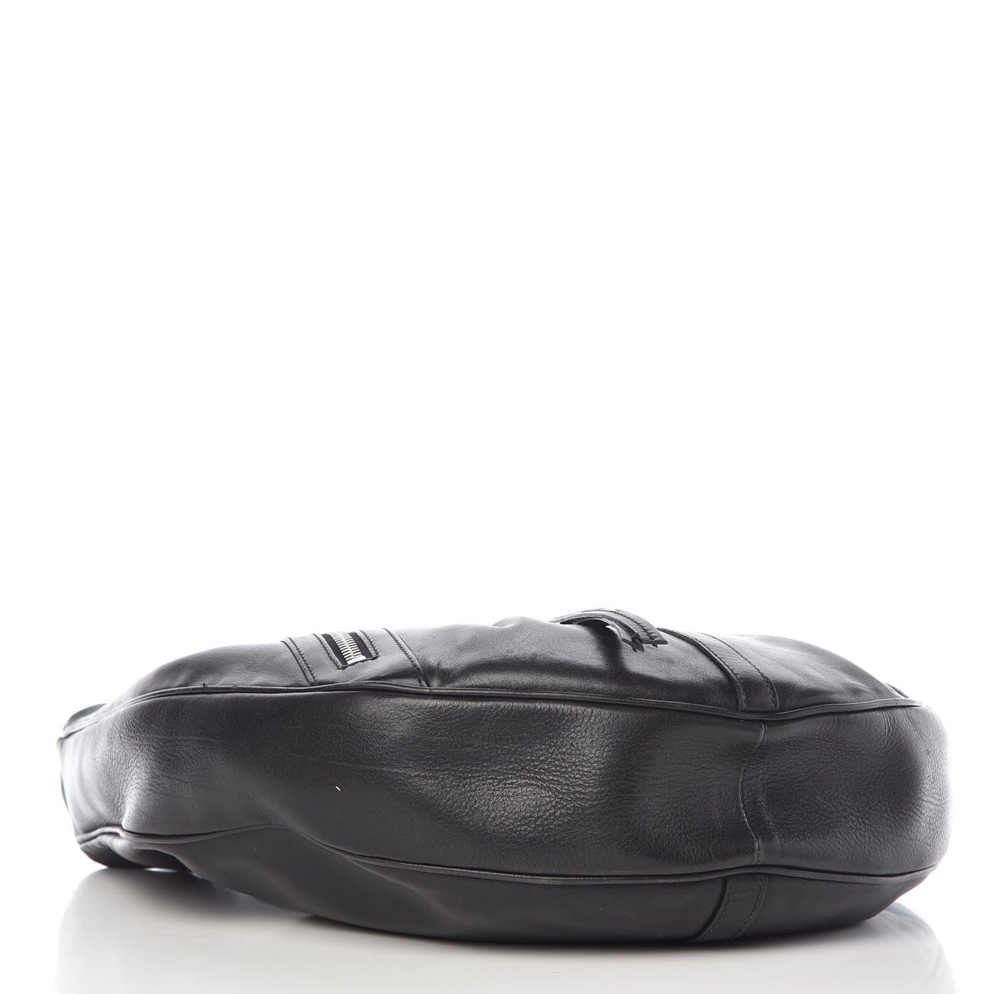 Calfskin Pleated Rive Gauche Hobo Black