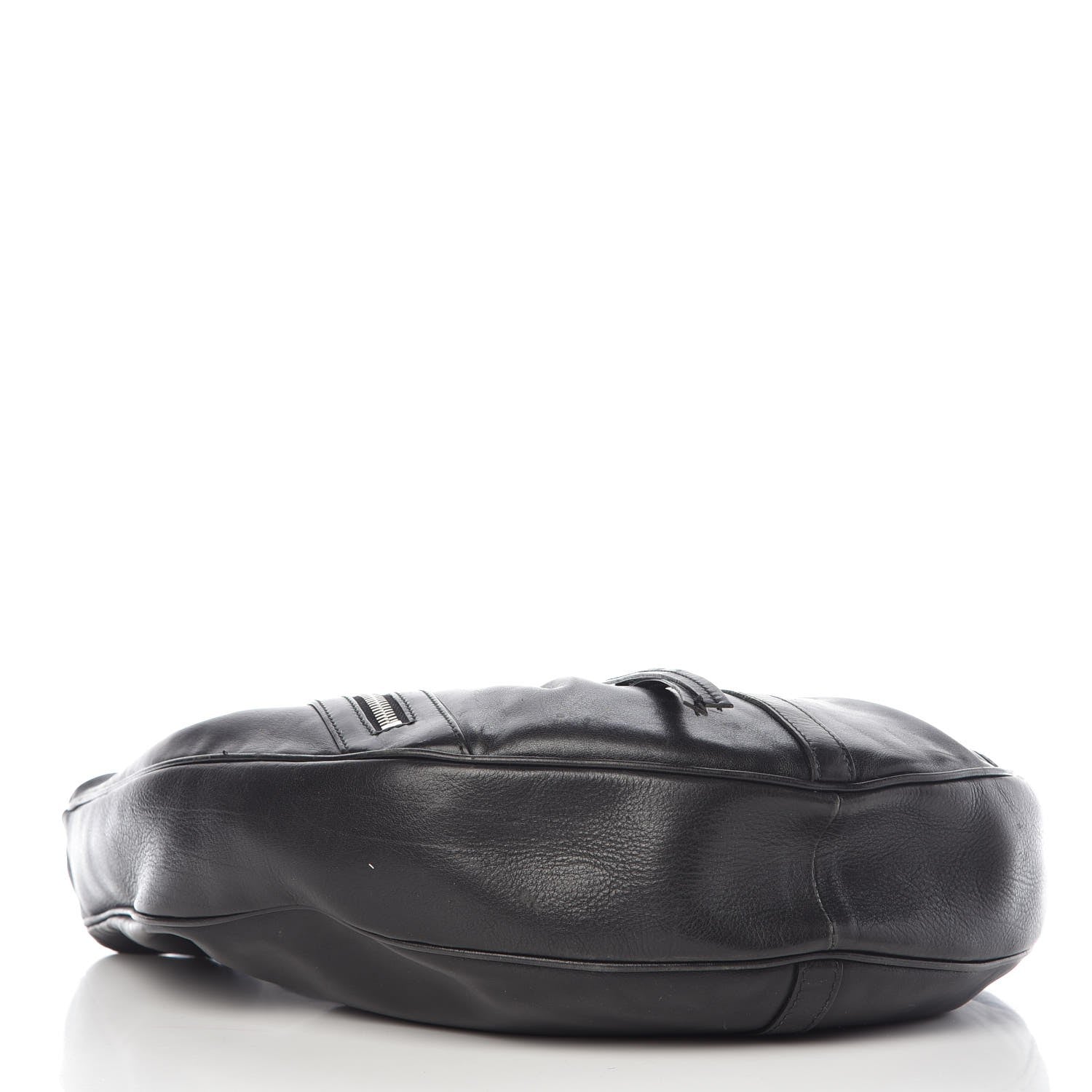 Saint Laurent Calfskin Pleated Rive Gauche Hobo Black 4 of 7