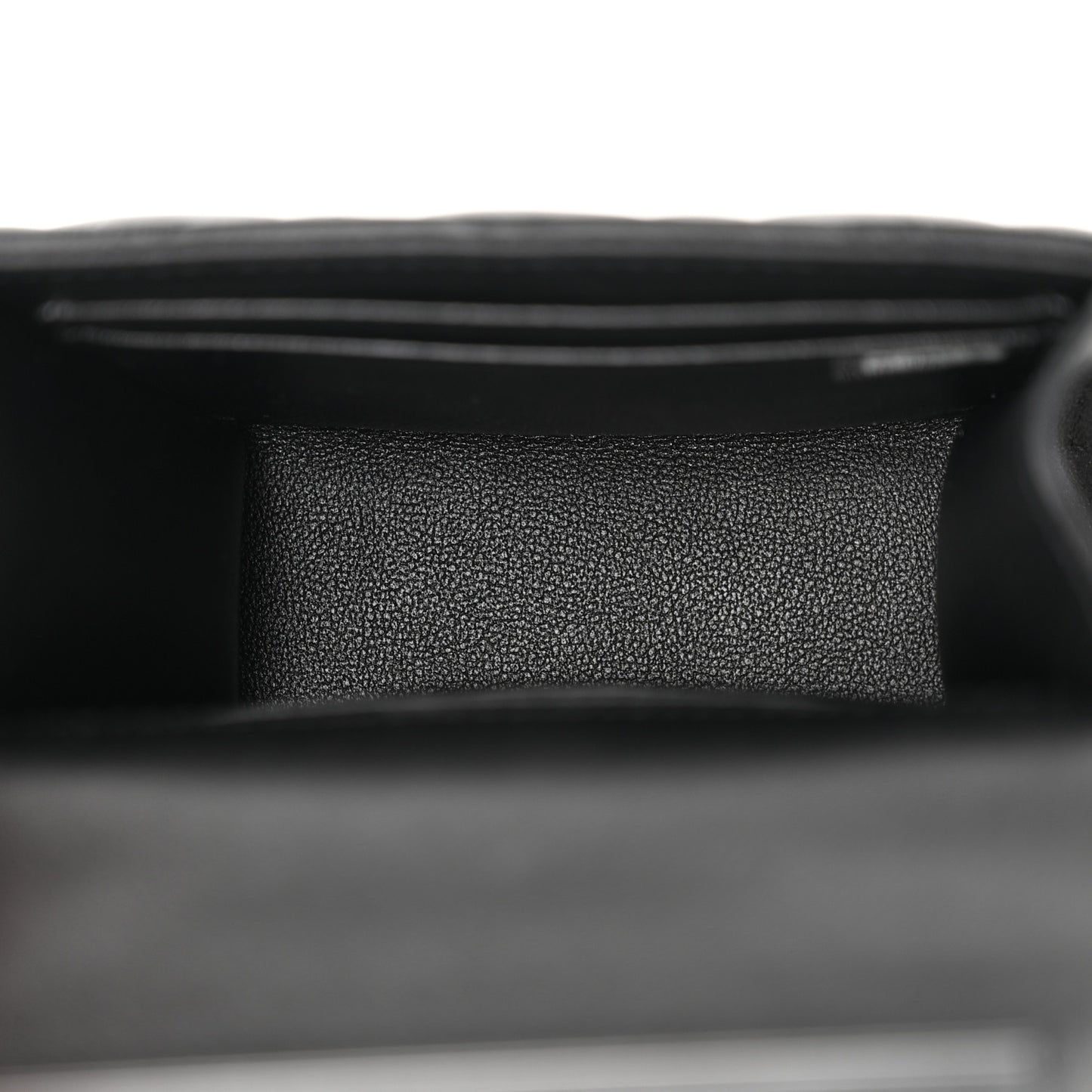 Lambskin Quilted Top Handle Flap Clutch With Chain Black