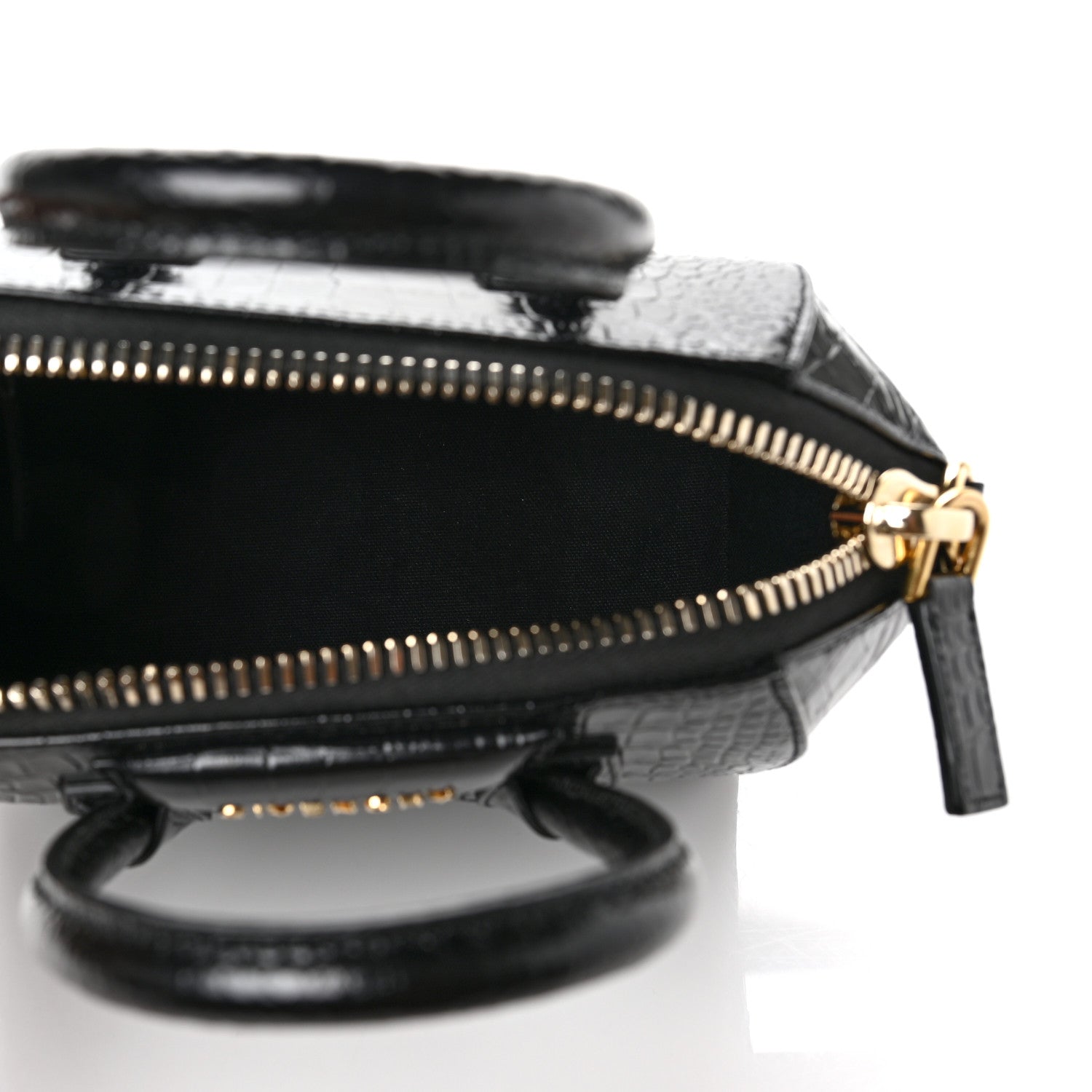 Givenchy Calfskin Crocodile Embossed Mini Antigona Black 5 of 8