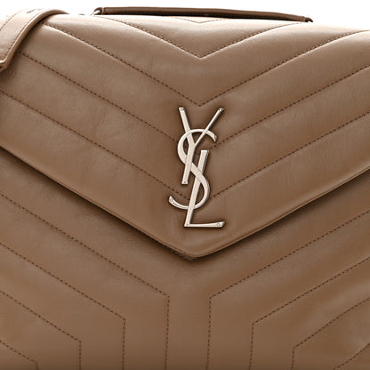 Saint Laurent Calfskin Y Quilted Monogram Medium Loulou Chain Satchel Dark Beige 9 of 13