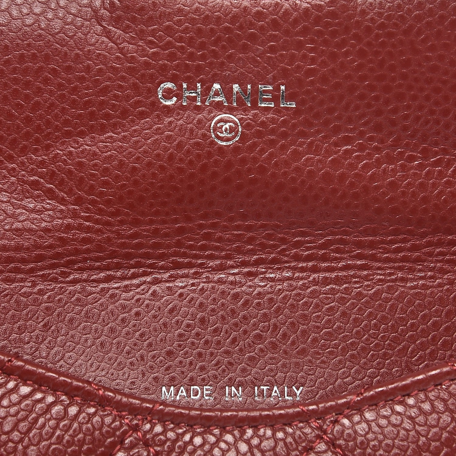 Chanel Caviar Quilted Coin Purse Dark Red 6 of 7