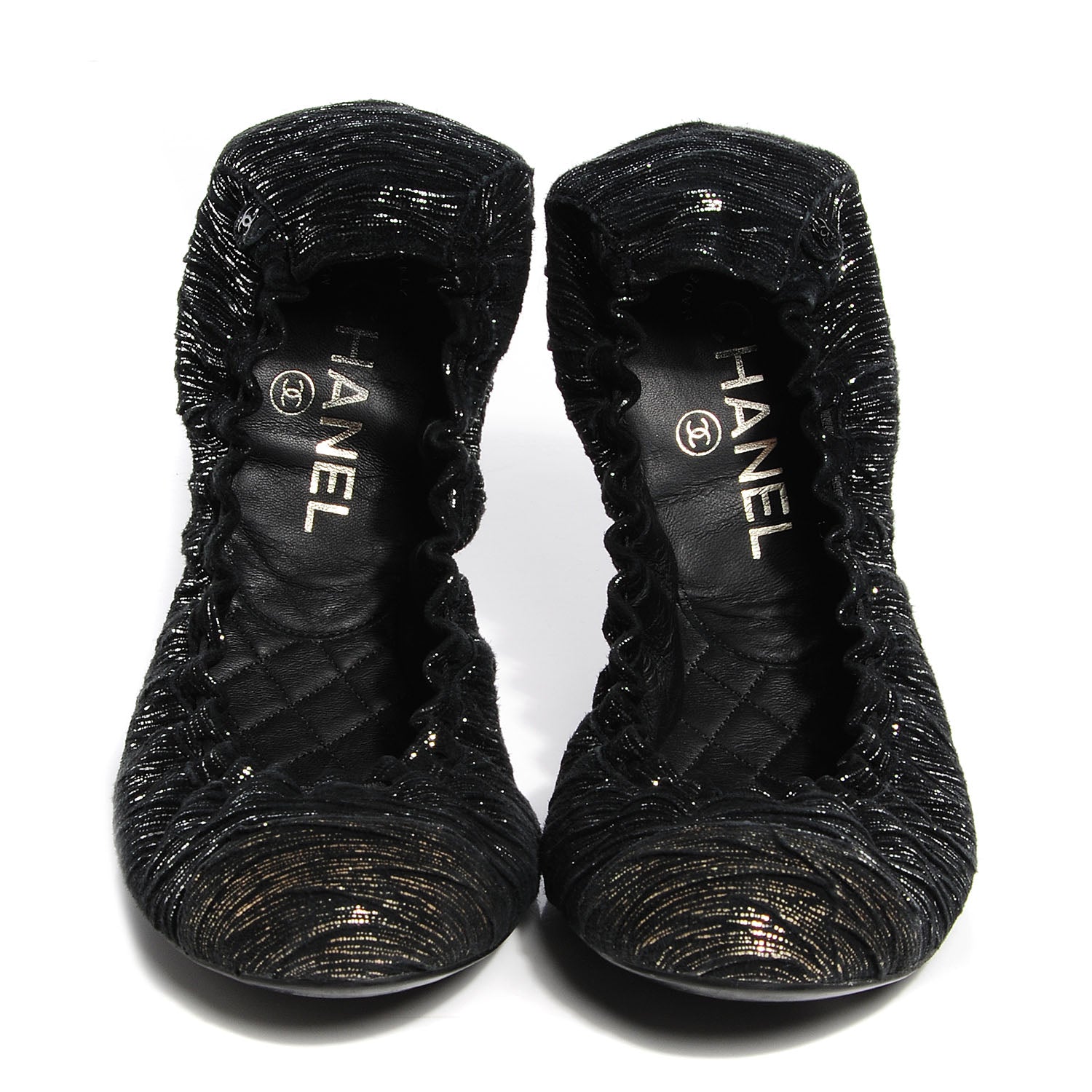 Chanel Elastic Ballerina Flats 40 Black 2 of 7