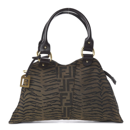 Fendi Zucca Small Devil Trapezio Tote Tobacco 1 of 11