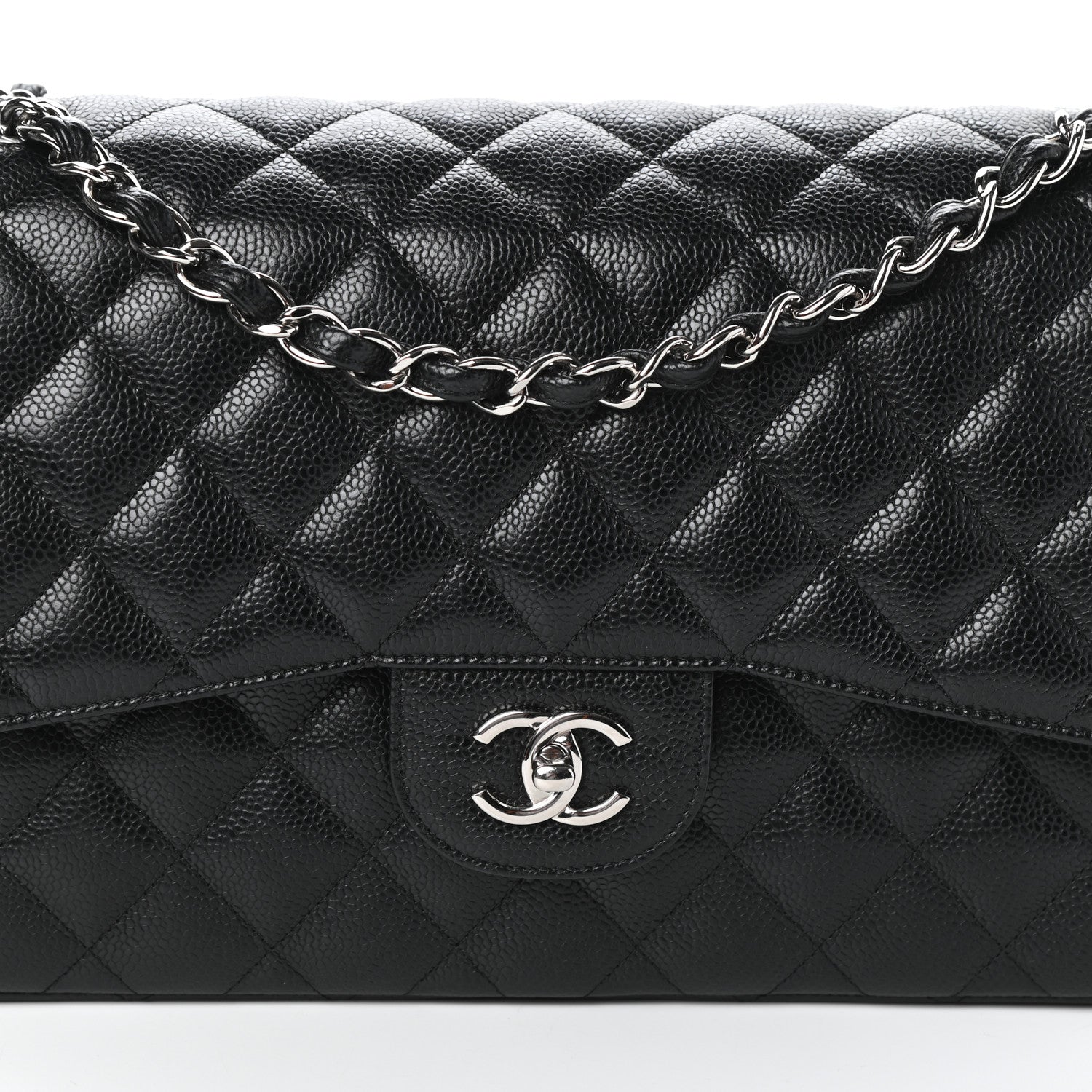 Chanel Caviar Quilted Jumbo Double Flap Black 8 of 10