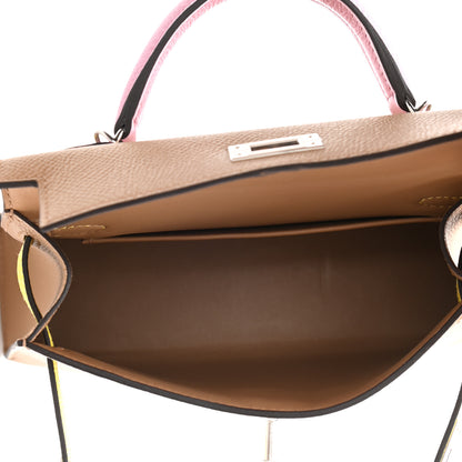 Hermes Epsom Mini Kelly Sellier 20 Chai Mauve Sylvestre Lime 5 of 11