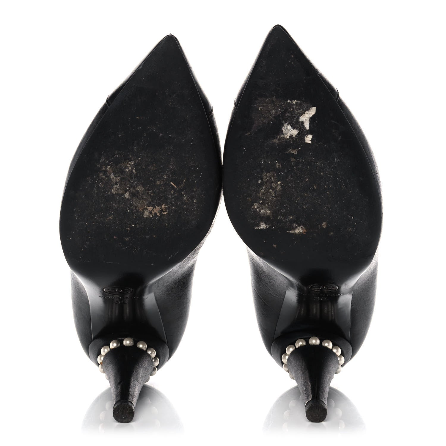Chanel Lambskin Cap Toe Pearl Pumps 35 Black 5 of 11