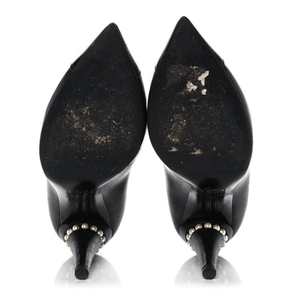 Chanel Lambskin Cap Toe Pearl Pumps 35 Black 5 of 11