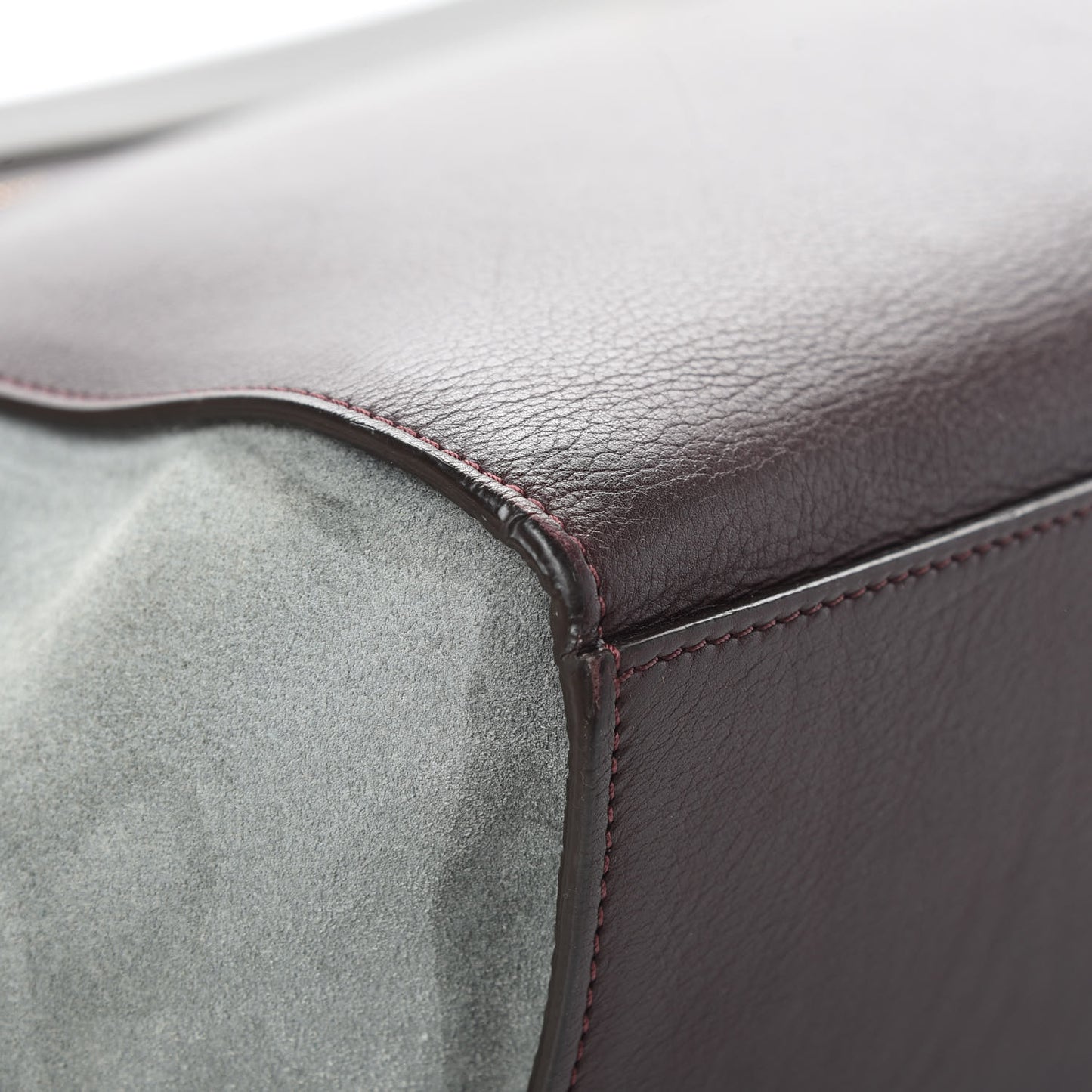 Smooth Calfskin Suede Medium Tri-Color Trapeze Dark Grey