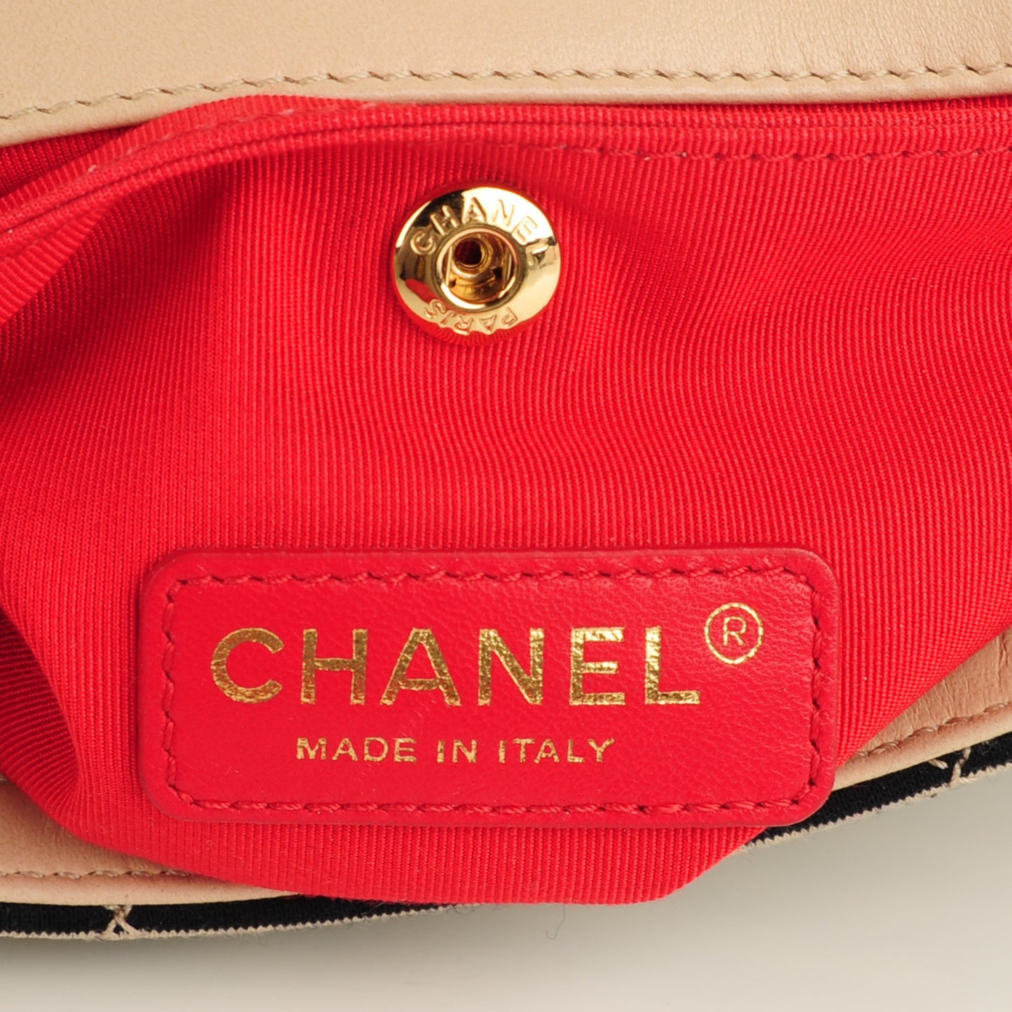 Jersey Quilted Small Coco Sailor Flap Beige Navy