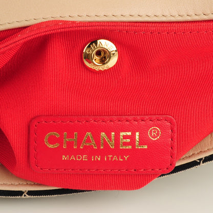 Chanel Jersey Quilted Small Coco Sailor Flap Beige Navy 9 of 10