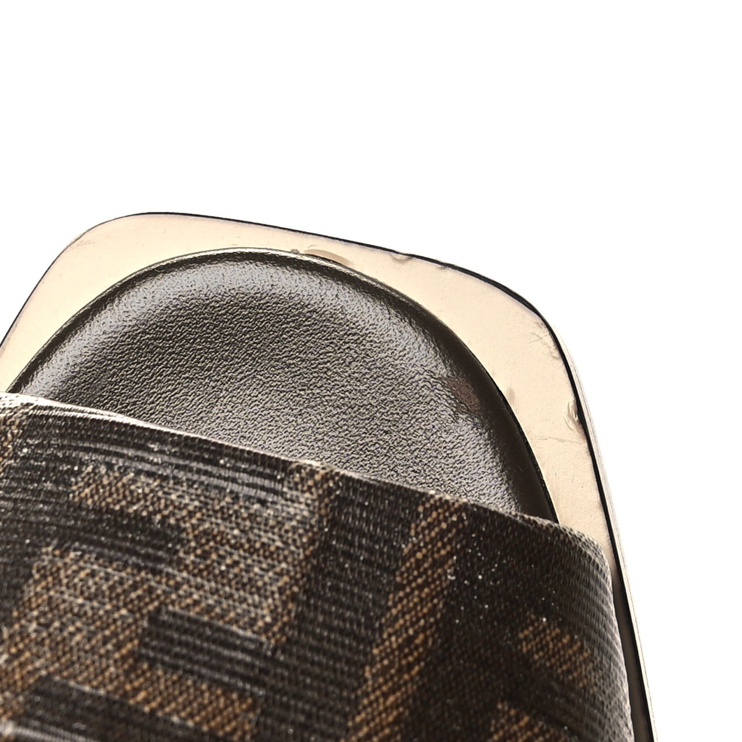 Fendi Glazed Fabric FF Wedge Sandals 35.5 Tobacco Moro 8 of 9