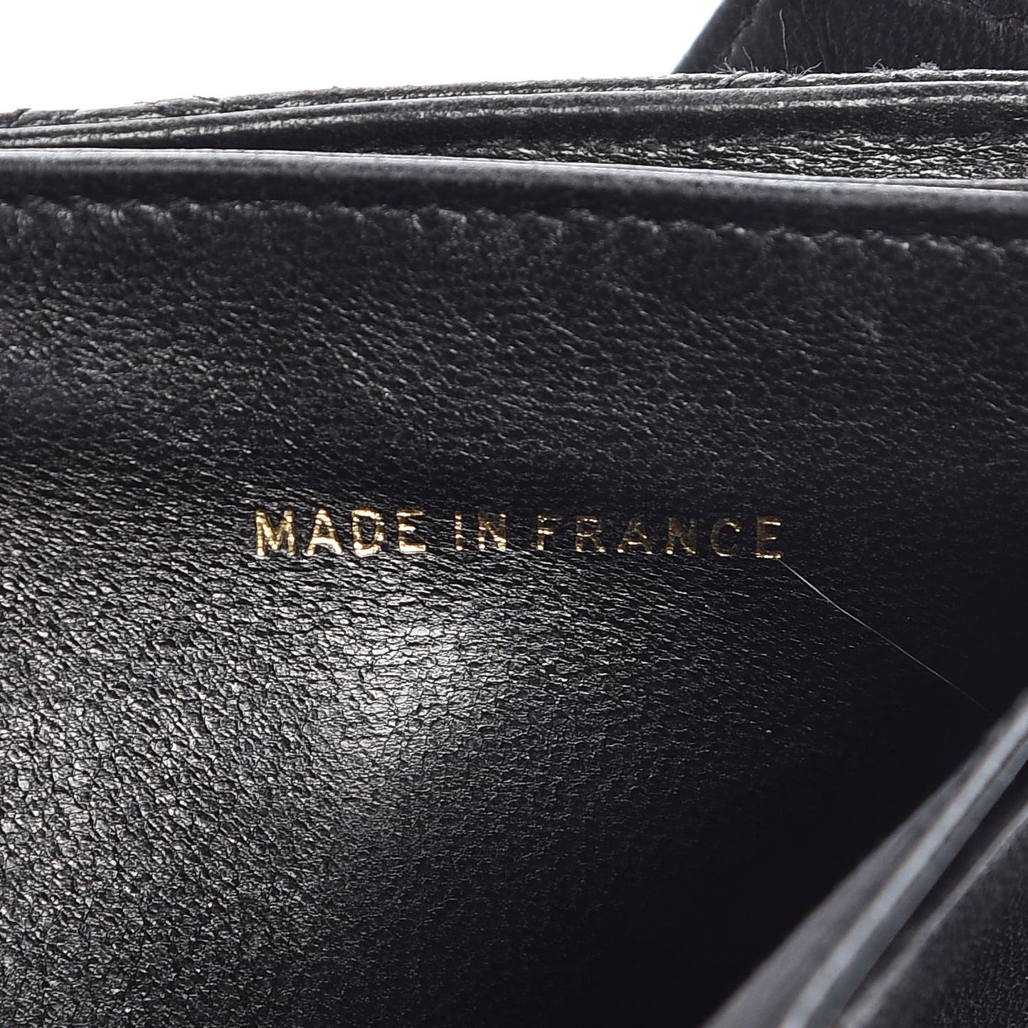 Calfskin Diamond Stitched Compact Wallet Black