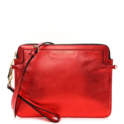 Burberry Metallic Grainy Calfskin Crossbody Bag Red 1 of 10