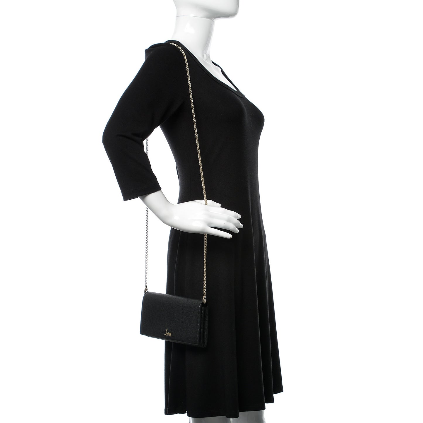 Calfskin Boudoir Chain Belt Black