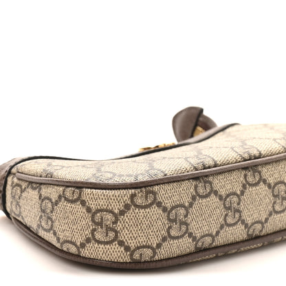 Gucci GG Supreme Monogram Textured Dollar Calfskin Mini Ophidia Chain Bag Beige Ebony 9 of 11