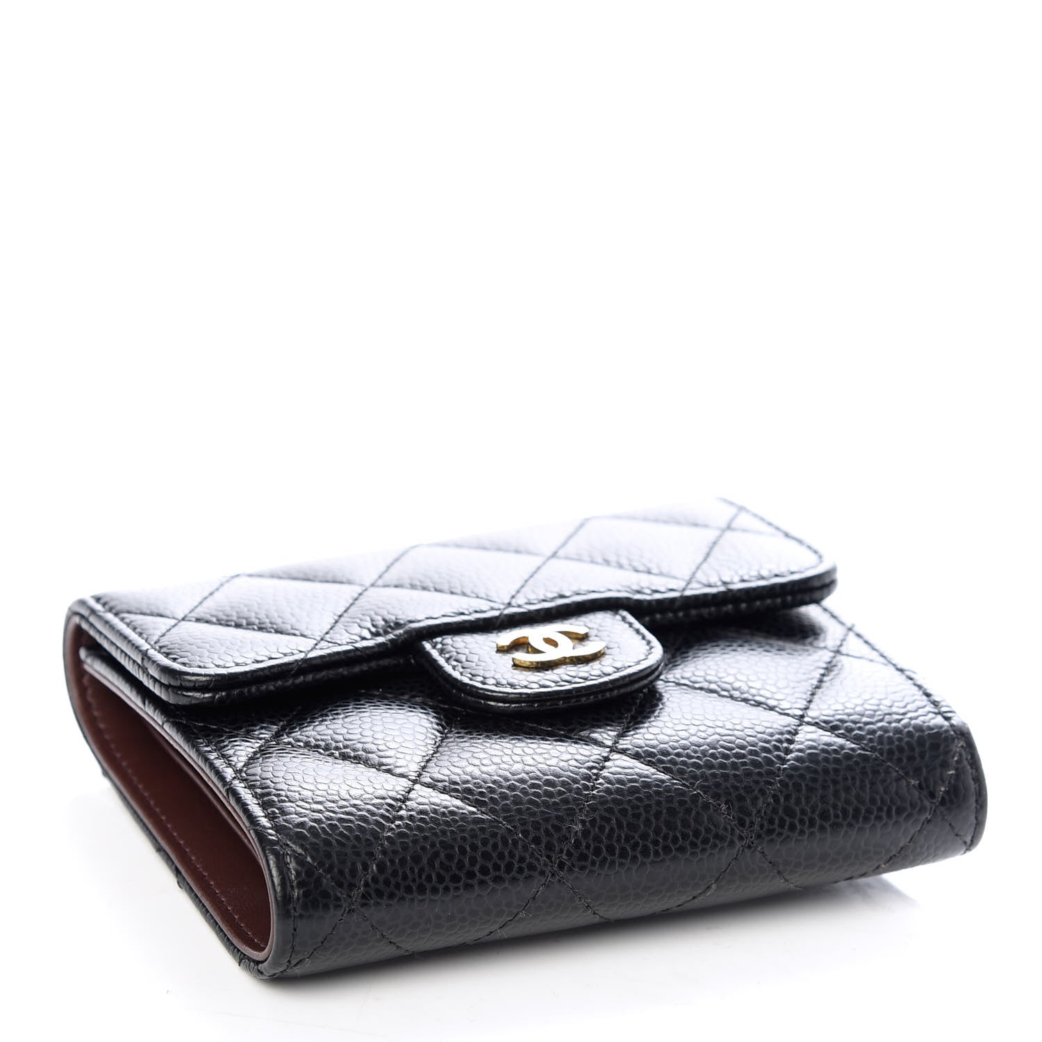 Chanel Caviar Quilted Compact Flap Wallet Black 4 of 9