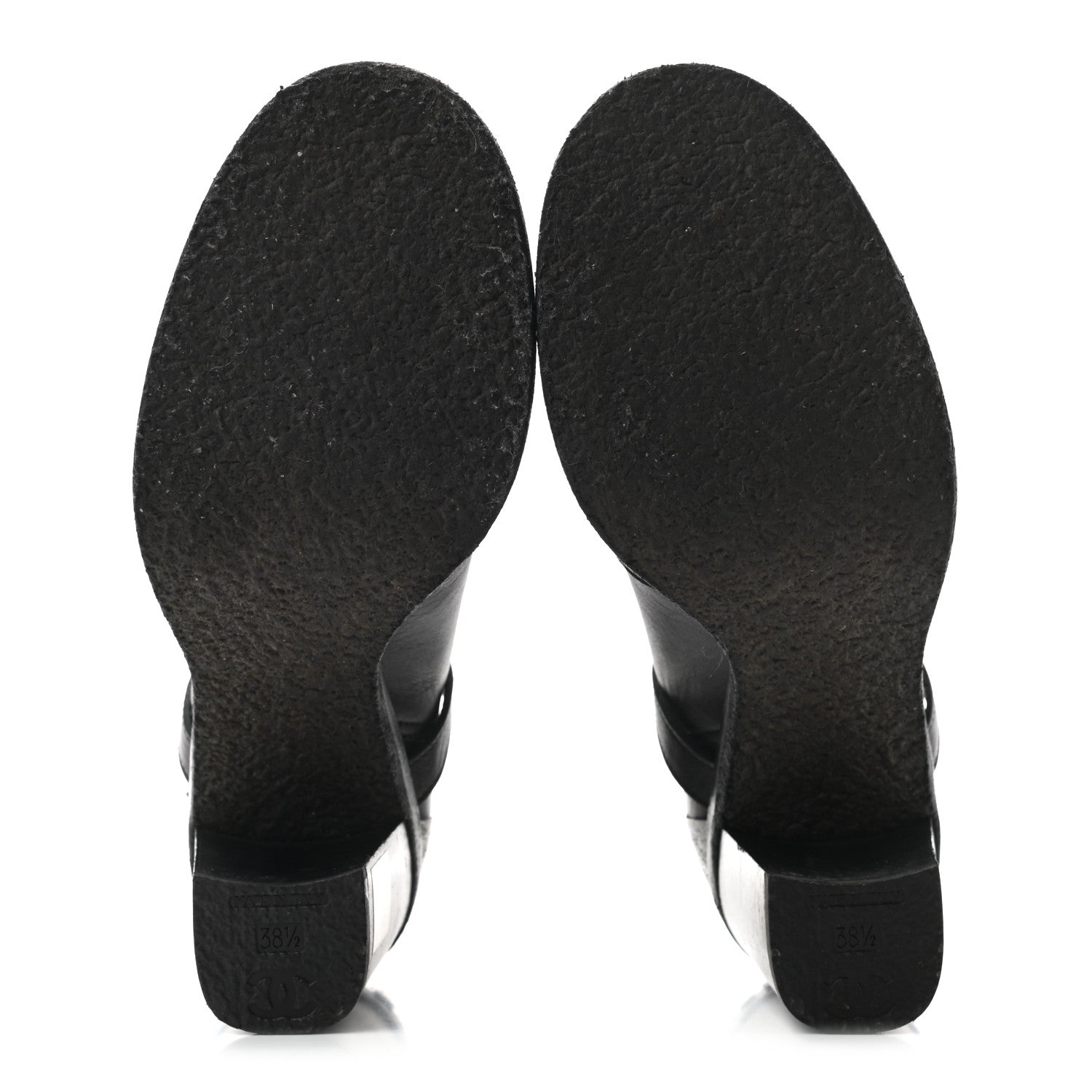 Chanel Lambskin CC Buckle Short Boots 38.5 Black 5 of 9