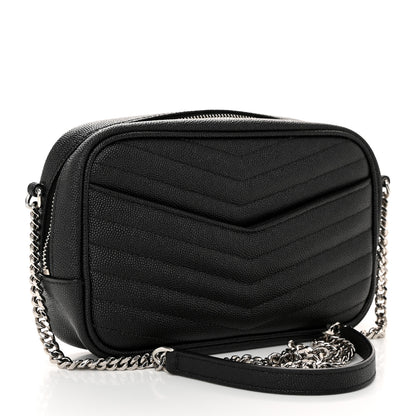 Saint Laurent Grain De Poudre Matelasse Monogram Mini Lou Camera Bag Black 3 of 11