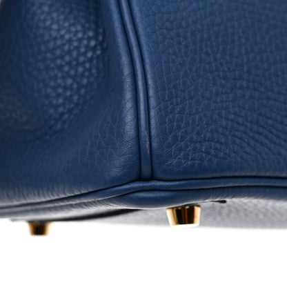 Hermes Taurillon Clemence Birkin 30 Bleu Agate 16 of 17