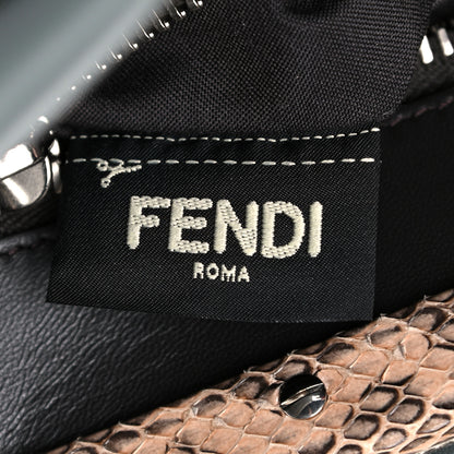 Fendi Vitello Seta Elaphe Nappa Grommet Medium Peekaboo Iconic Satchel Grey 7 of 14