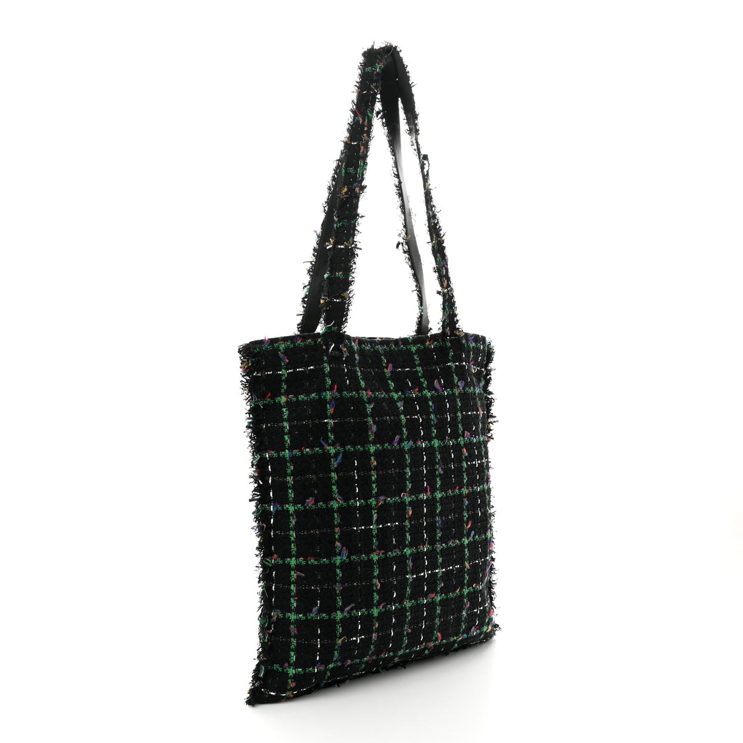 Tweed Large Robot Shopping Bag Black Multicolor
