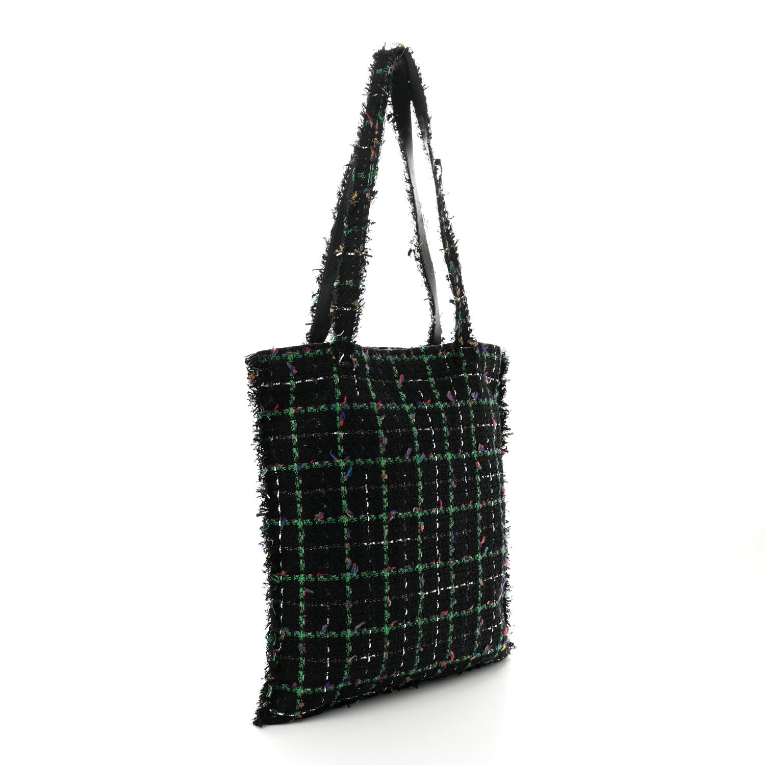 Chanel Tweed Large Robot Shopping Bag Black Multicolor 3 of 11