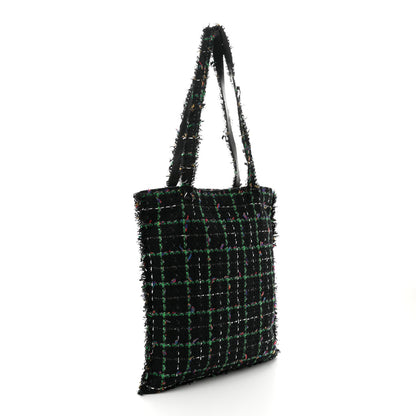 Chanel Tweed Large Robot Shopping Bag Black Multicolor 3 of 11