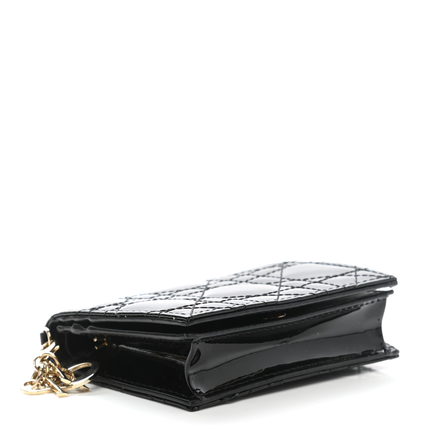 Christian Dior Patent Cannage Mini Lady Dior Wallet Black 4 of 7