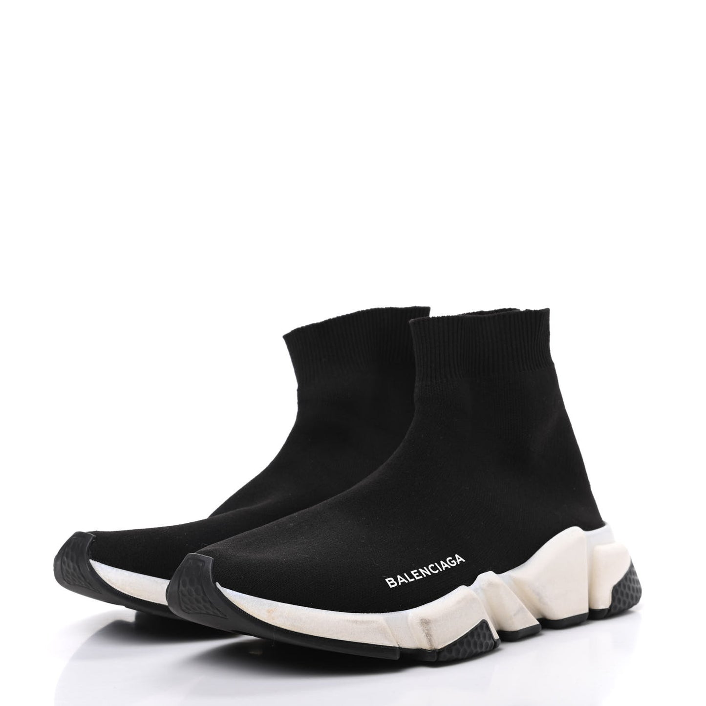 Neoprene Knit Womens Speed Sneakers 38 Black White